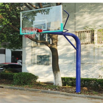黑龙江厂家直销标准篮球架地埋圆管篮球架箱体仿液压篮球架专供