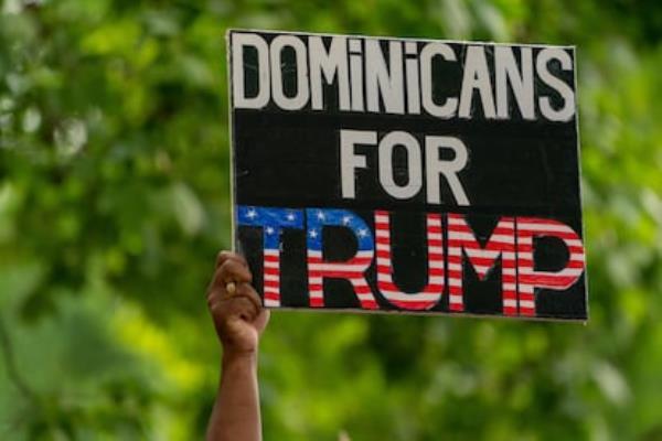 A Trump supporter during the event in the Bronx Thursday.