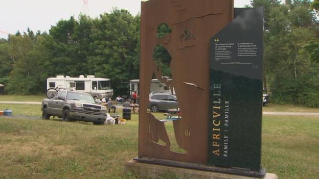 A sign for Africville Park.