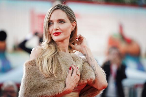 Angelina Jolie attends a red carpet for the movie Maria during the 81st Venice Internatio<em></em>nal Film Festival at on August 29, 2024 