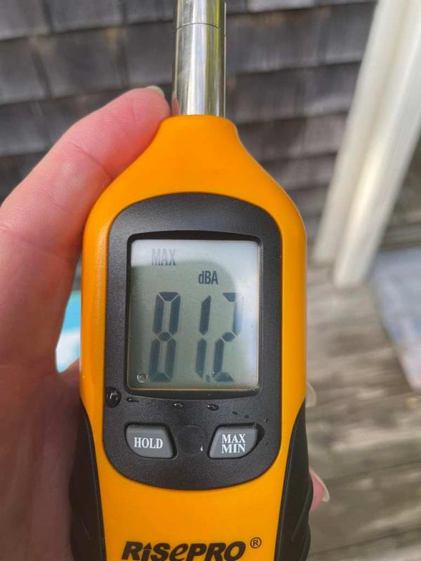 Comeau has taken to recording the noise level from her deck with readings co<em></em>nsistently staying in the high 70s-low 80s weighted decibels.