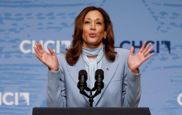 Democratic presidential nominee, U.S. Vice President Kamala Harris delivers remarks at the Co<em></em>ngressional Hispanic Caucus Institute's 47th Annual Leadership Co<em></em>nference at the Ro<em></em>nald Reagan Building and Internatio<em></em>nal Trade Center on September 18, 2024 in Washington, DC. 