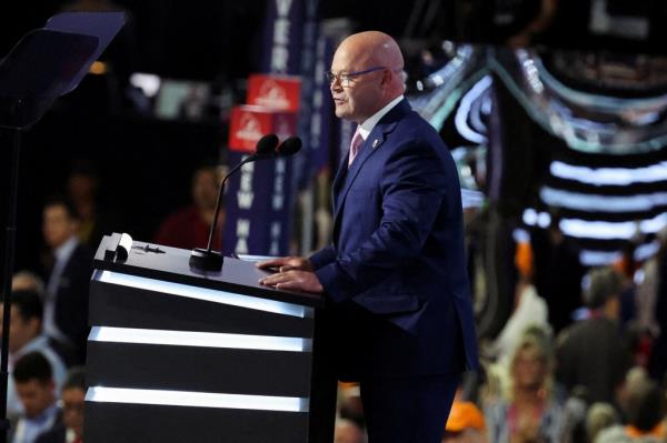 Sean M. O'Brien,General President of the Internatio<em></em>nal Brotherhood of Teamsters, speaks during Day 1 of the Republican Natio<em></em>nal Convention