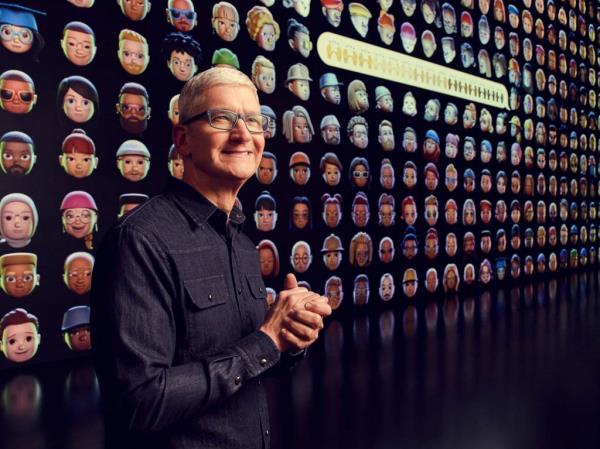 Apple CEO Tim Cook is pictured above. Apple's iOS operating software is proprietary.