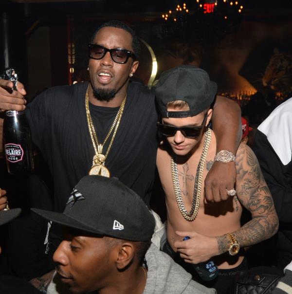 Diddy and Justin Bieber partying in 2014.