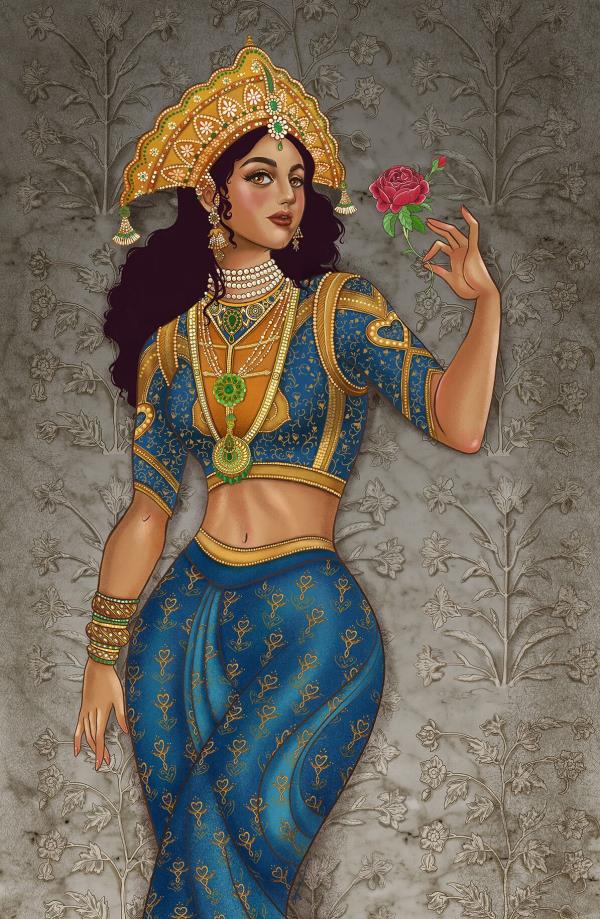 Soefara's illustration of Mumtaz Mahal, an empress co<em></em>nsort of the Mughal Empire from 1628 to 1631 as the chief co<em></em>nsort of the fifth Mughal emperor, Shah Jahan. Photo: Soefara Jafney