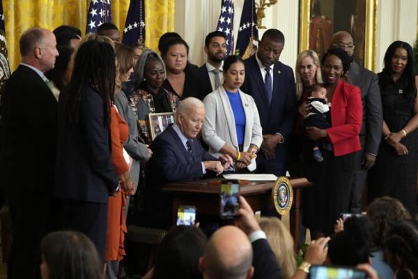 Harris says the right to be safe is a civil right as Biden signs order on gun technology