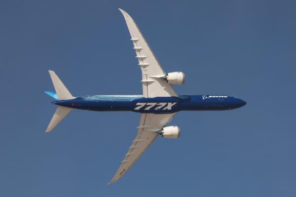 The 777-9 has the widest wingspan of any commercial airliner.