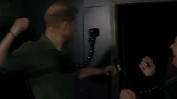 Prince Harry said he's "not normally" scared of haunted houses but he did appear to be shocked at certain moments.