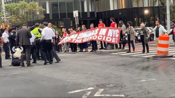 A total of 25 people were arrested by the early afternoon as demo<em></em>nstrators gathered on First Avenue near East 49th Street in Midtown East, authorities said.