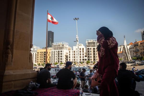 Photo from downtown Beirut after mass displacement from Dahiyeh due to Israel's relentless bombardment