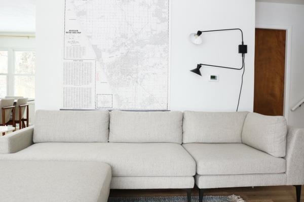sofa with no throw pillows