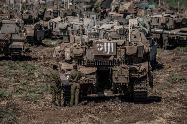 Israeli tanks mass on the border with Lebanon, September 28 2024.