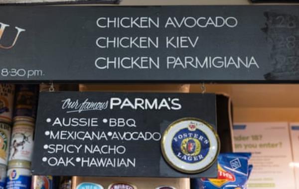 The menu at the Royal Oak Hotel in Ballarat. The pub is decorated with memorabilia Dean has found as well as items do<em></em>nated by the locals