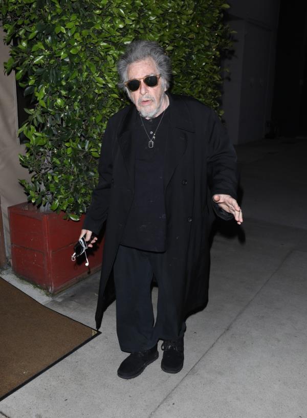 Al Pacino is seen at Giorgio Baldi restaurant on April 10, 2024 in Los Angeles, California.