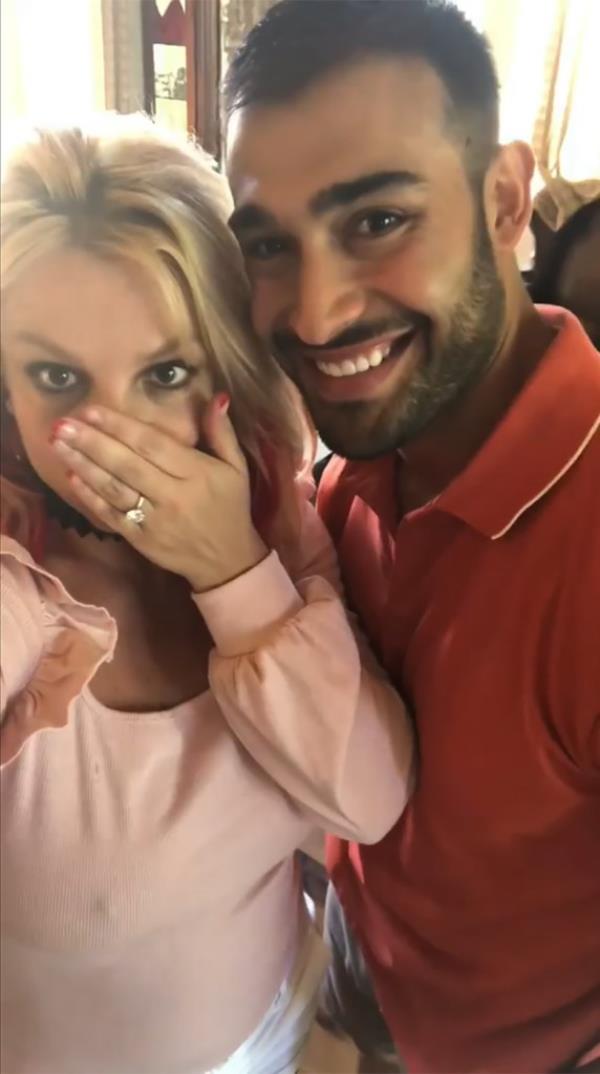 Britney Spears and Sam Asghari after getting engaged