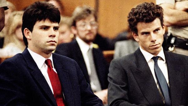 Lyle, left, and Erik Menendez sit in Beverly Hills Municipal Court wher<em></em>e their attorneys delayed making pleas on behalf of the brothers who are suspected in the murders of their millio<em></em>naire parents, Jose and Mary Louise ?Kitty? Menendez, in Beverly Hills, Calif., last Aug., March 12, 1990. The arraignment for the brothers has been scheduled for March 26. (AP Photo/Nick Ut)