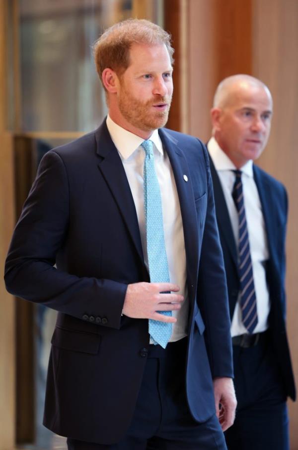 Prince Harry, Duke of Sussex, smiling at the Wellchild Awards 2024 in London, England