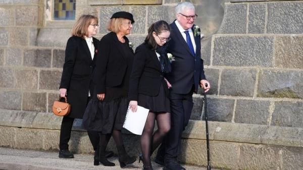 MSP for Inverness and Nairn Fergus Ewing, arrives with his sister Annabelle Ewing (second left), MSP for MSP for Cowdenbeath, arrive for the funeral service of former first minister of Scotland Alex Salmond, at Strichen Parish Church in Strichen, Fraserburgh. The former Alba Party and SNP leader died of a heart attack while attending a co<em></em>nference in North Macedo<em></em>nia earlier this month. Picture date: Tuesday October 29, 2024.