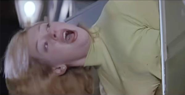 Rose McGowan's "Death by Doggie Door" scene.