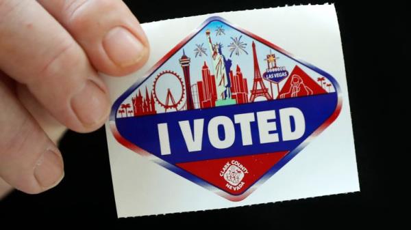Early voting in Henderson, Nevada, on 19 October. Pic: AP